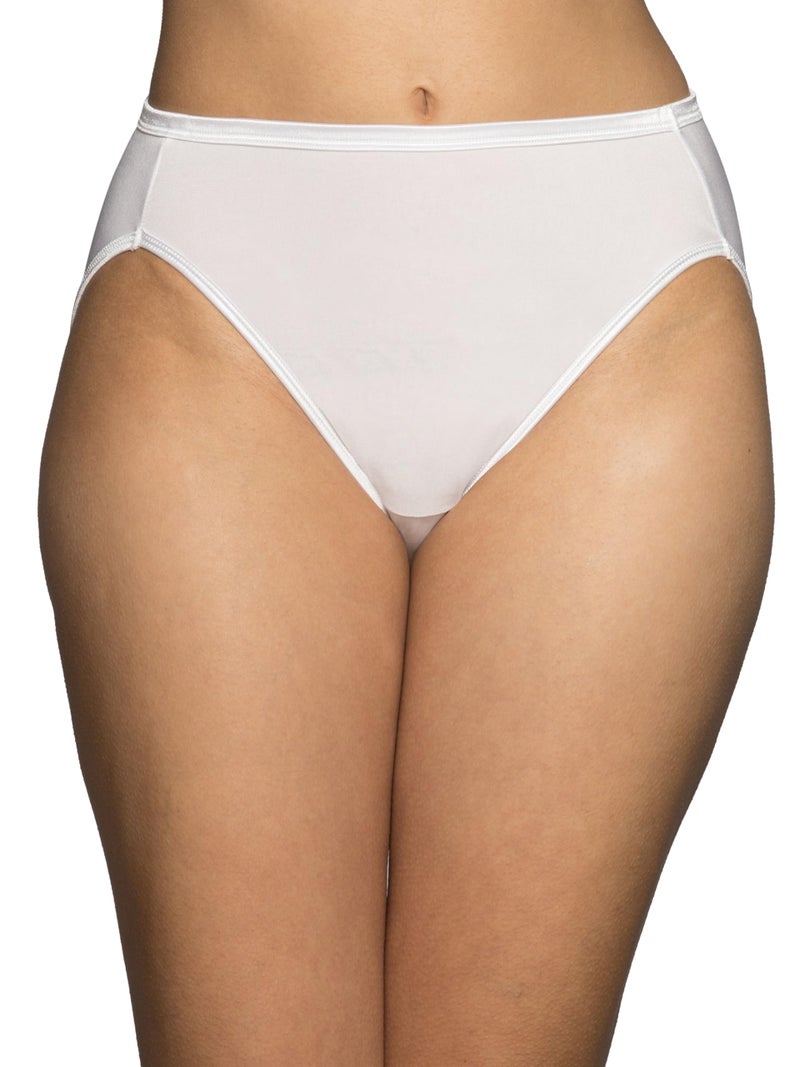 Vanity Fair Women's Illumination Hi Cut Panty 13108, White/Quartz/Beige, 9 - Image 2